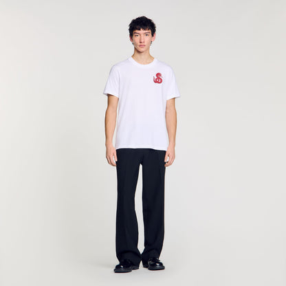 Sandro T-shirt with snake detail