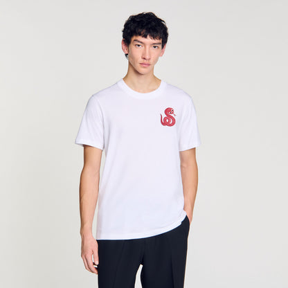Sandro T-shirt with snake detail