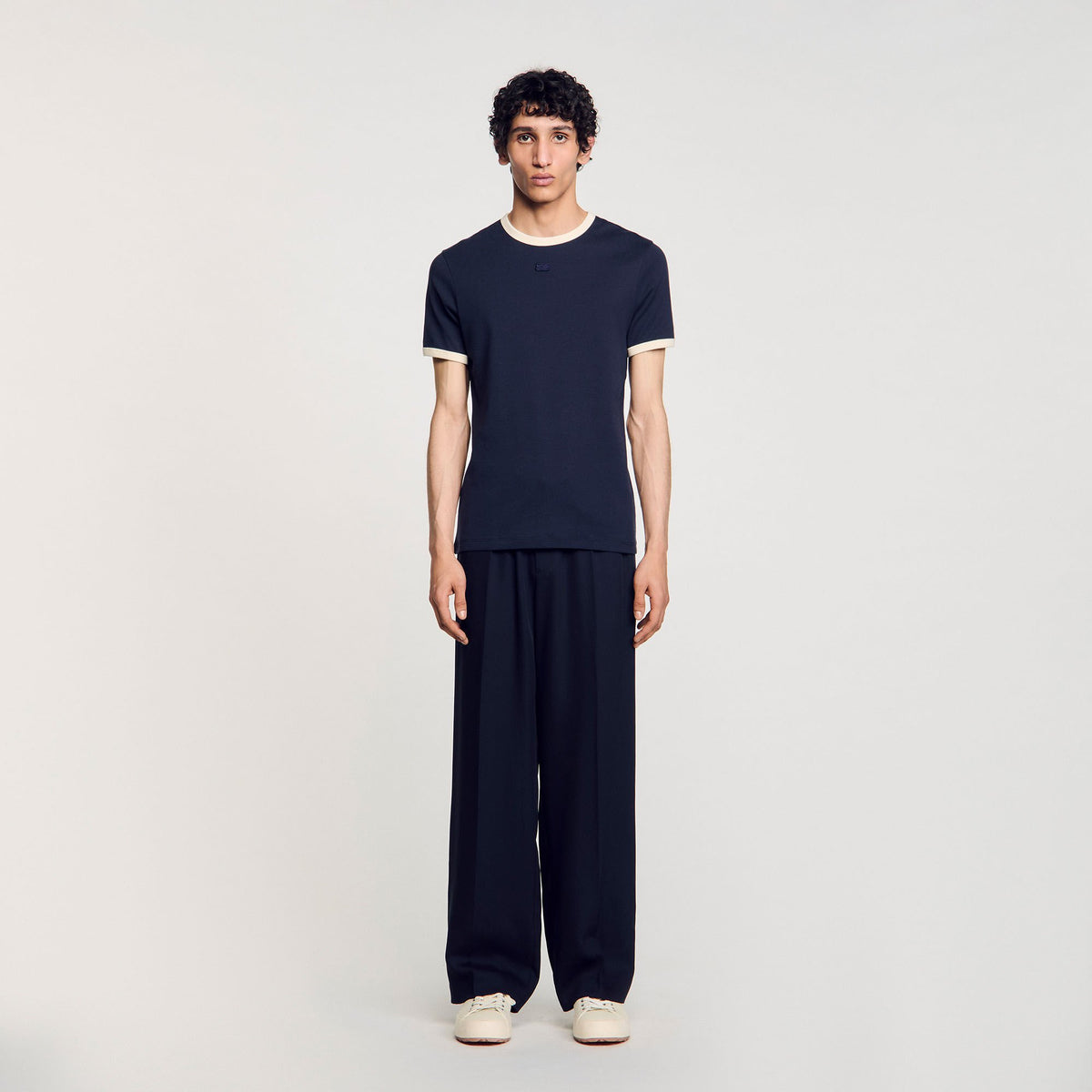 Sandro Two-tone patch T-shirt