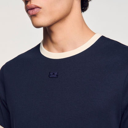 Sandro Two-tone patch T-shirt