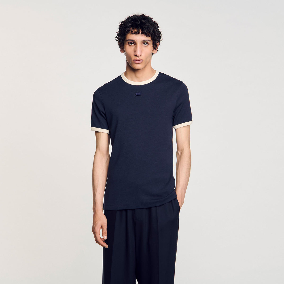 Sandro Two-tone patch T-shirt