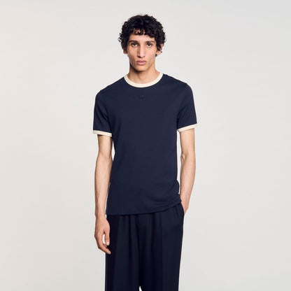 Sandro Two-tone patch T-shirt