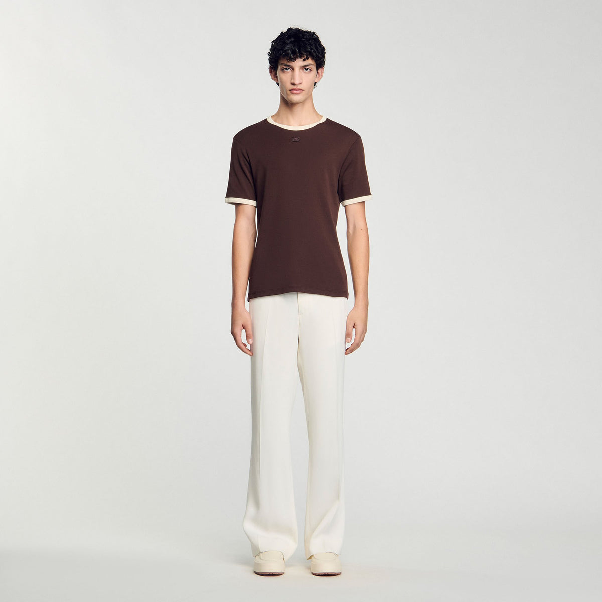 Sandro Two-tone patch T-shirt