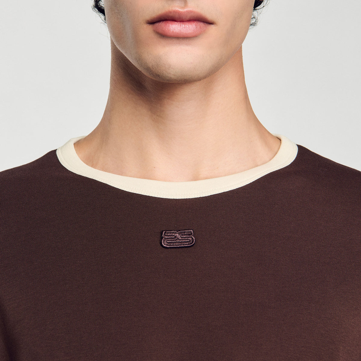 Sandro Two-tone patch T-shirt