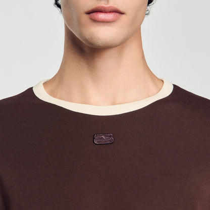 Sandro Two-tone patch T-shirt