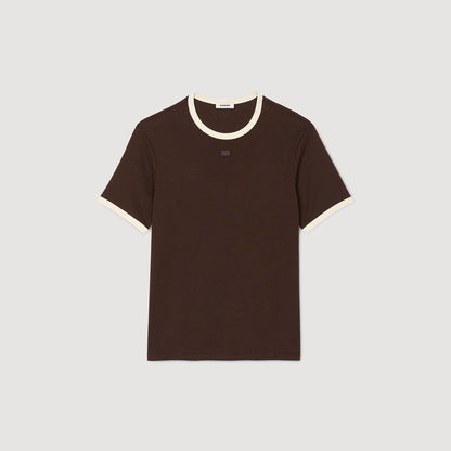 Sandro Two-tone patch T-shirt