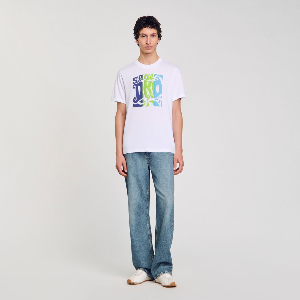 Sandro Wave print cotton T-shirt