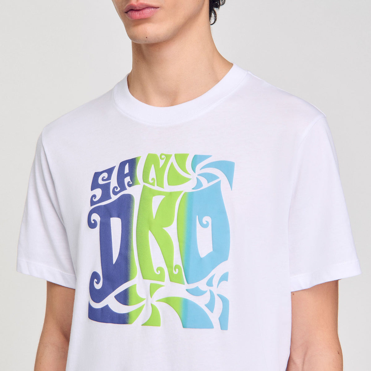 Sandro Wave print cotton T-shirt
