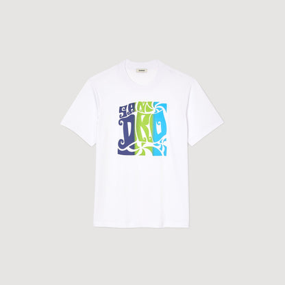 Sandro Wave print cotton T-shirt