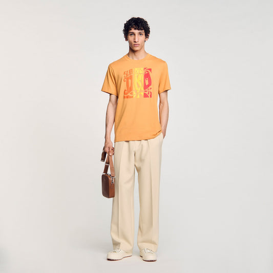 Sandro Wave print cotton T-shirt