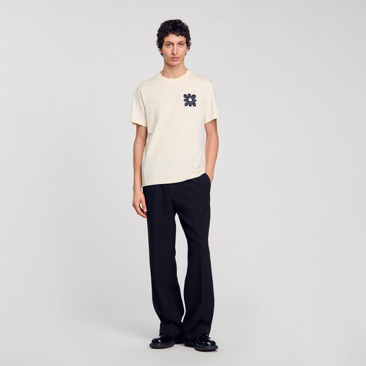 Sandro T-shirt with flower detail