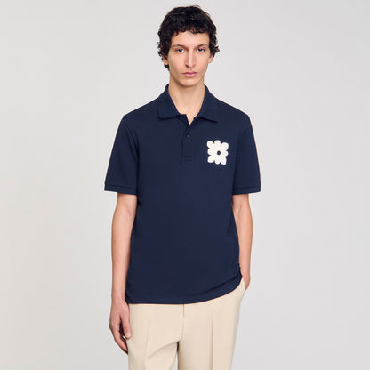 Sandro Polo shirt with flower patch