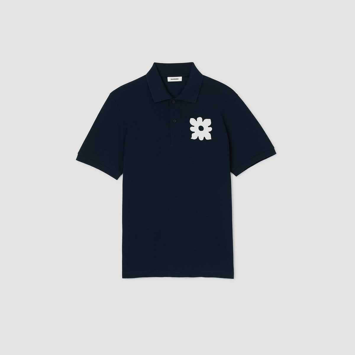 Sandro Polo shirt with flower patch