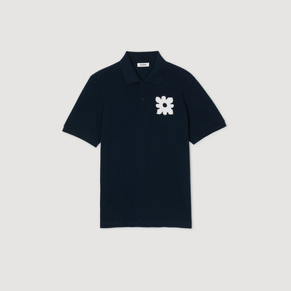 Sandro Polo shirt with flower patch