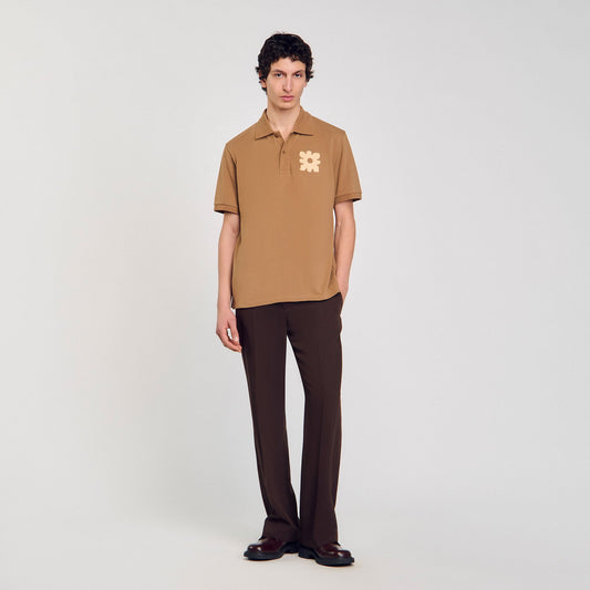Sandro Polo shirt with flower patch