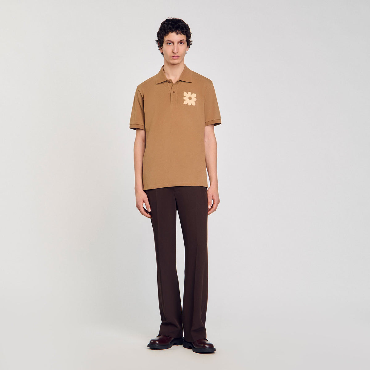 Sandro Polo shirt with flower patch