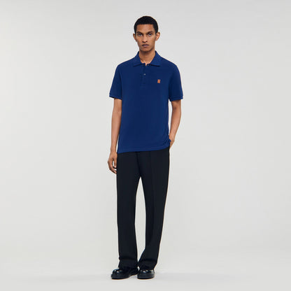 Sandro Polo shirt with leather logo