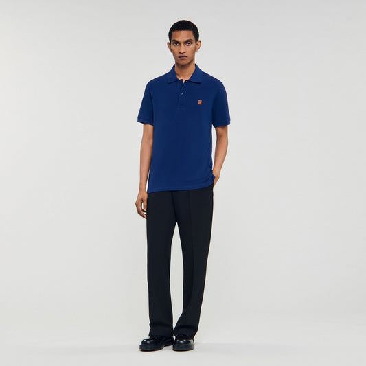 Sandro Polo shirt with leather logo