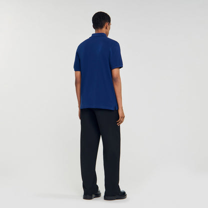Sandro Polo shirt with leather logo