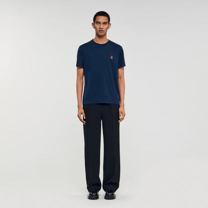 Sandro Leather logo T-shirt