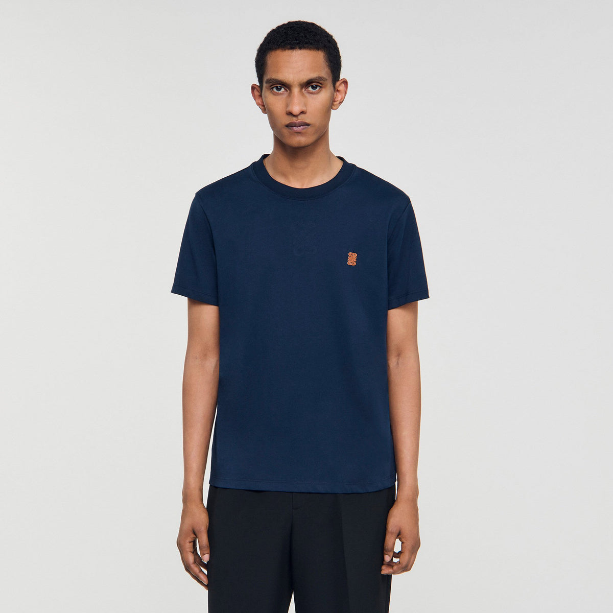 Sandro Leather logo T-shirt