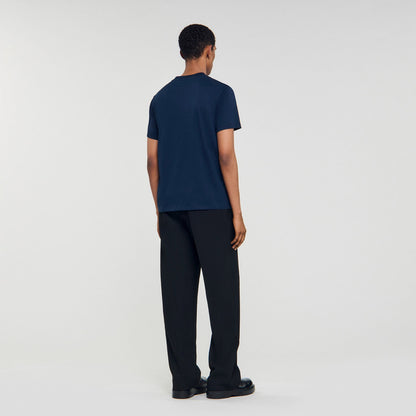 Sandro Leather logo T-shirt