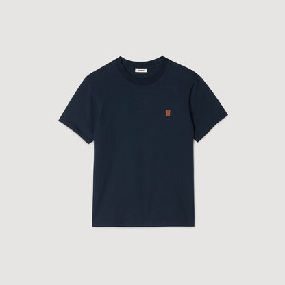 Sandro Leather logo T-shirt