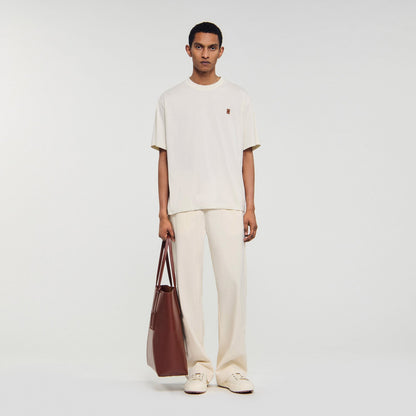 Sandro Leather logo T-shirt