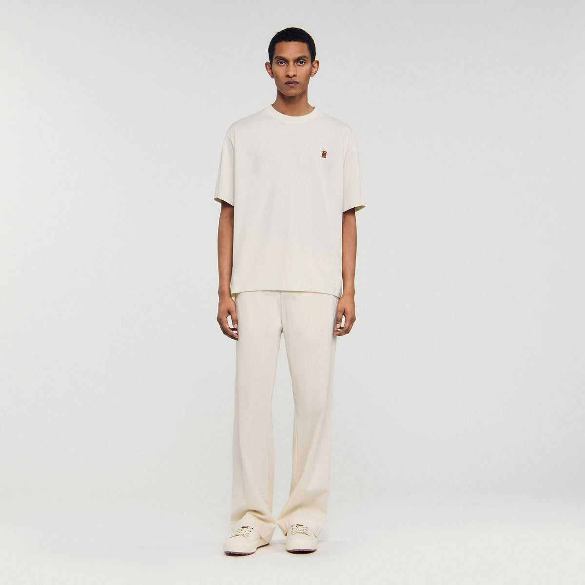Sandro Leather logo T-shirt