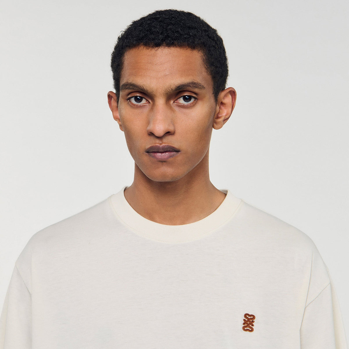 Sandro Leather logo T-shirt